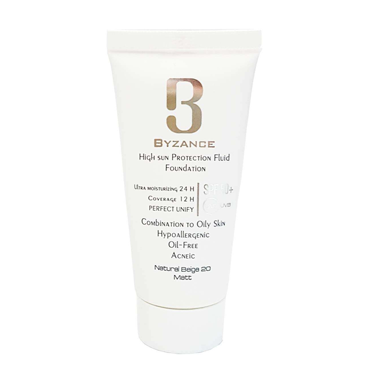 فلوئید ضد آفتاب +SPF50 بیزانس بژ طبیعی
