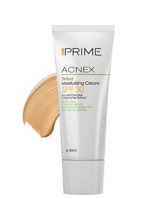 کرم مرطوب کننده رنگی پرایم مدل Acnex با SPF30 حجم 50 میل