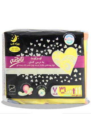 نوار بهداشتی شب ایرلید کتانی 7 عددی تافته