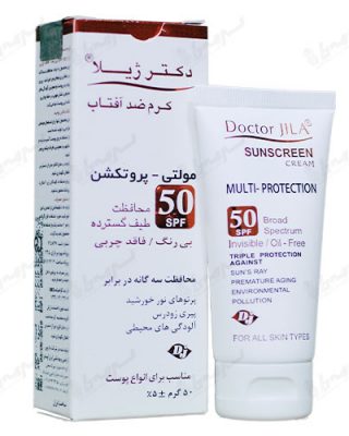 کرم ضد آفتاب مولتی پروتکشن ⁺SPF50 دکتر ژیلا بدون رنگ