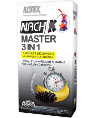 کاندوم تاخیری کدکس مدل Master 3 In 1 بسته ۱۲ عددی