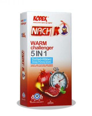 کاندوم کدکس مدل Warm Challenger 5in1 بسته ۱۲ عددی